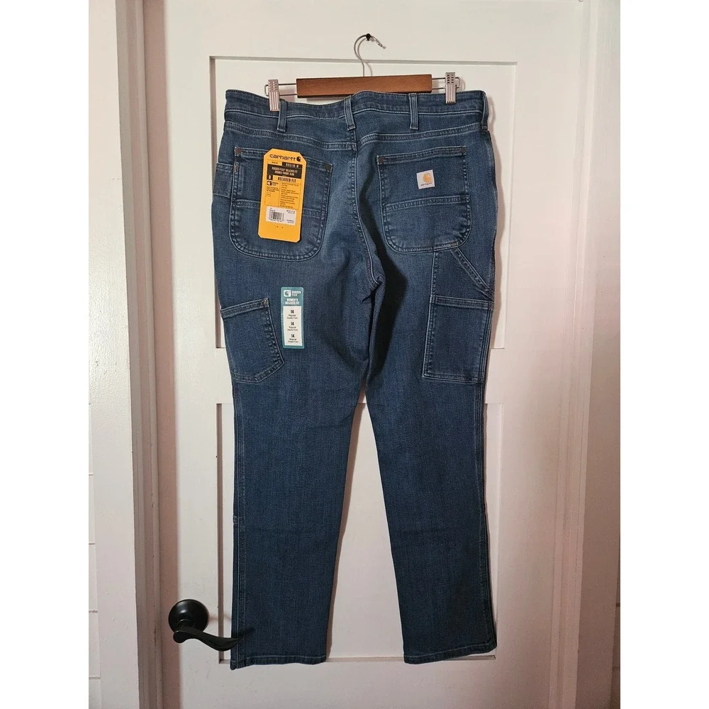 NWT Carhartt Rugged Flex Relaxed Fit Double-Front Work Jeans Size 14 Regular